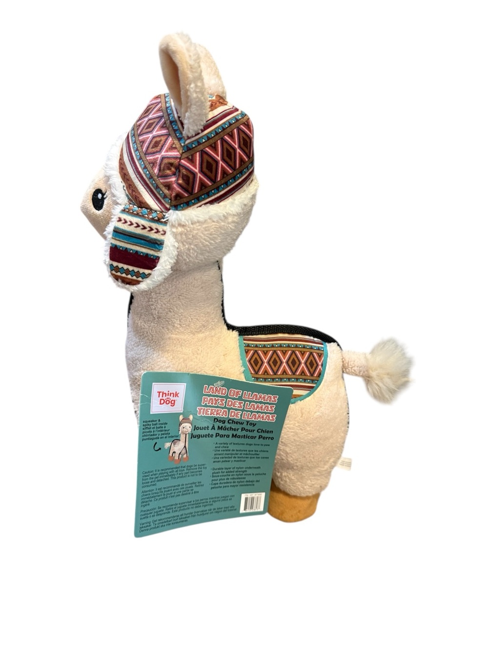 Think Dog Land Of Llamas 19” Plush Squeaky  Toy Pets Dog Chew Toy Lama